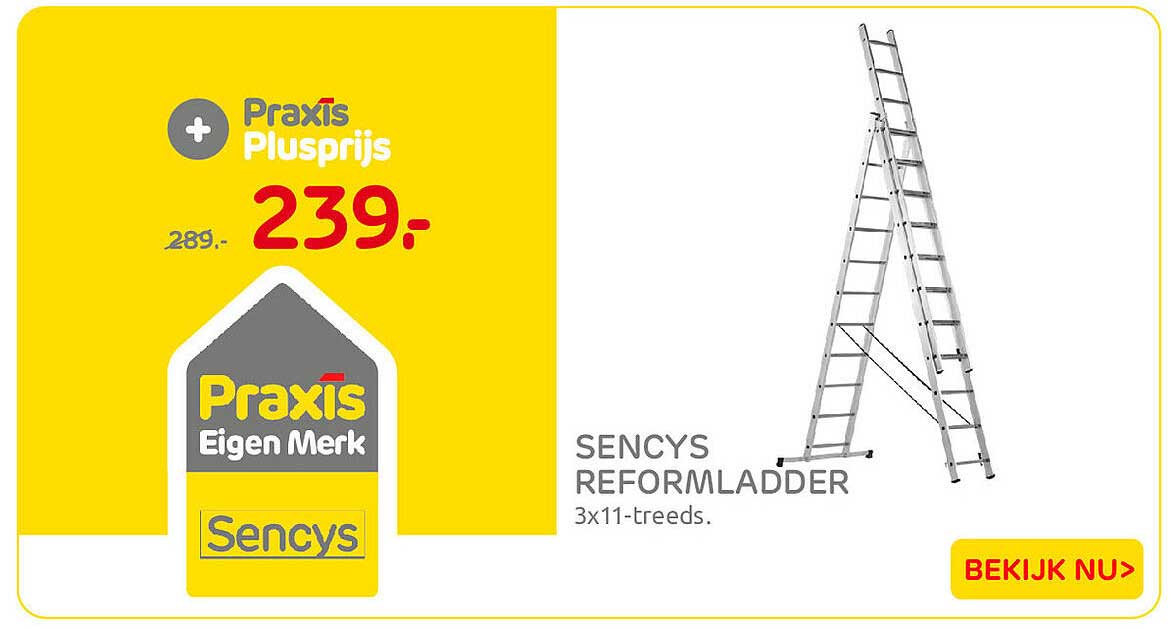 SENCYS REFORMLADDER 3x11-treeds. Plusprijs
