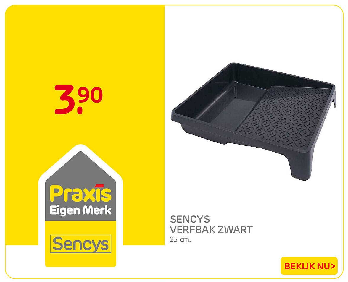 Sencys verfbak zwart 25 cm.