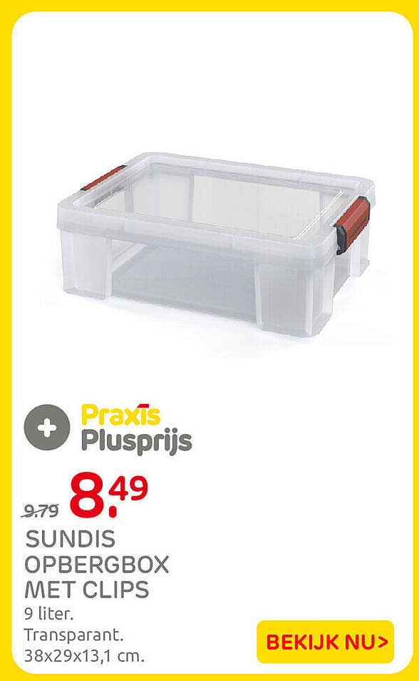 SUNDIS OPBERGBOX MET CLIPS