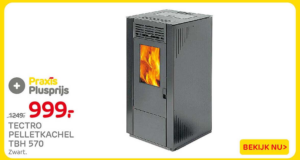 Tectro Pelletkachel TBH 570 Zwart