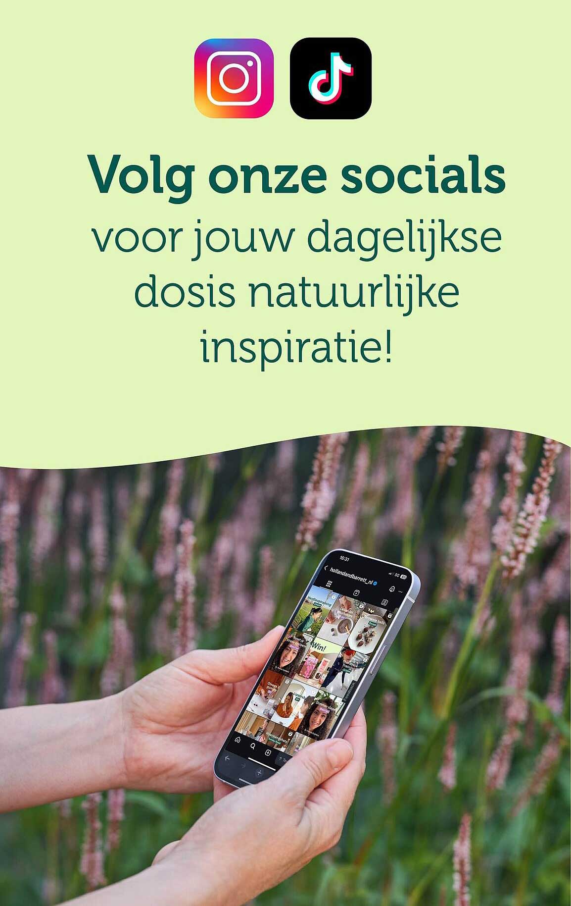 Volg onze socials voor jouw dagelijkse dosis natuurlijke inspiratie!