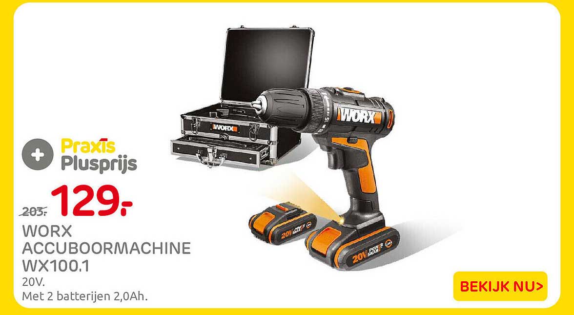WORX ACCUBOORMACHINE WX100.1 2e halve prijs