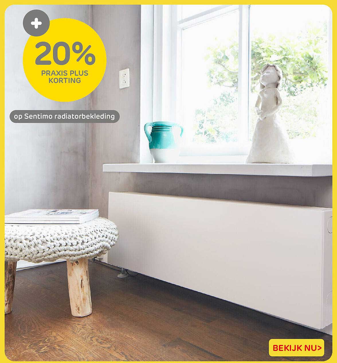 20% Praxis Plus korting op Sentimo radiatorbekleding