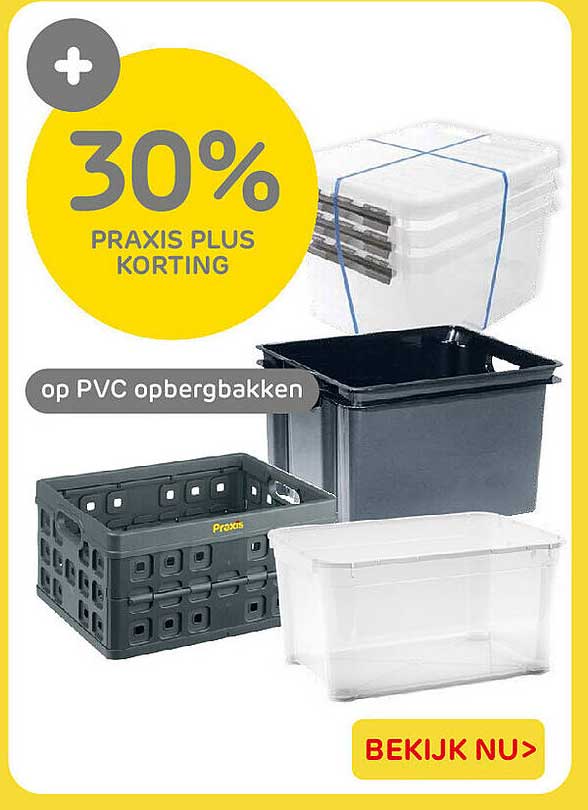 30% Praxis Plus korting op PVC opbergboxen