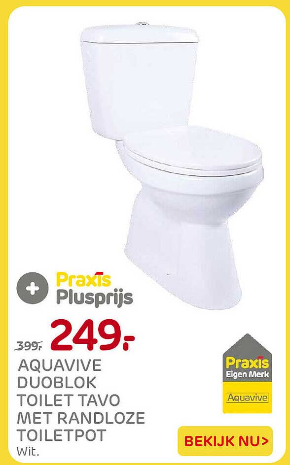 AQUAVIVE DUOBLOK TOILET TAVO MET RANDLOZE TOILETPOT