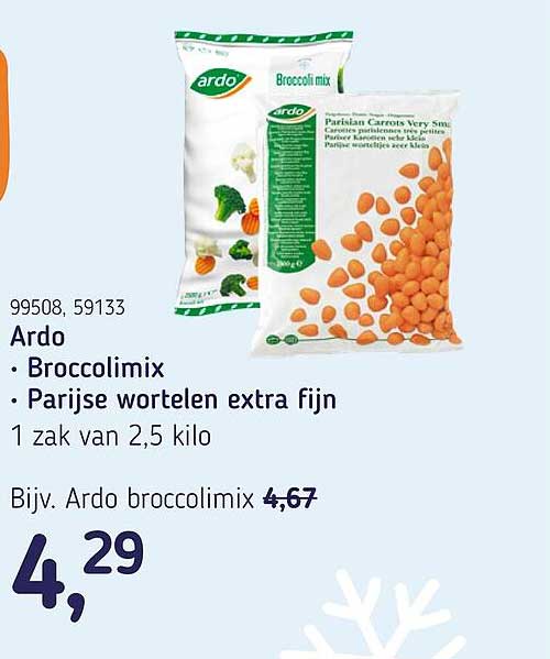 Ardo • Broccolimix • Parijse wortelen extra fijn