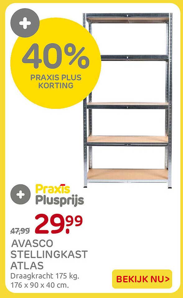 AVASCO STELLINGKAST ATLAS 40% PRAXIS PLUS KORTING