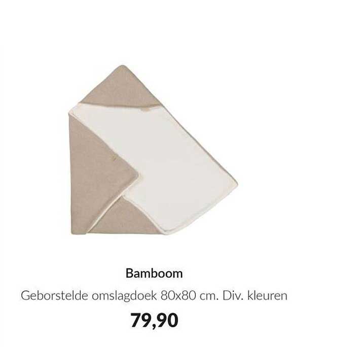 Bamboom Geborstelde omslagdoek 80x80 cm. Div. kleuren