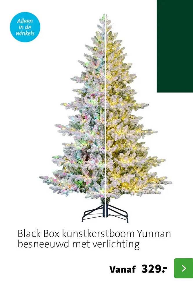 Black Box kunstkerstboom Yunnan besneeuwd met verlichting