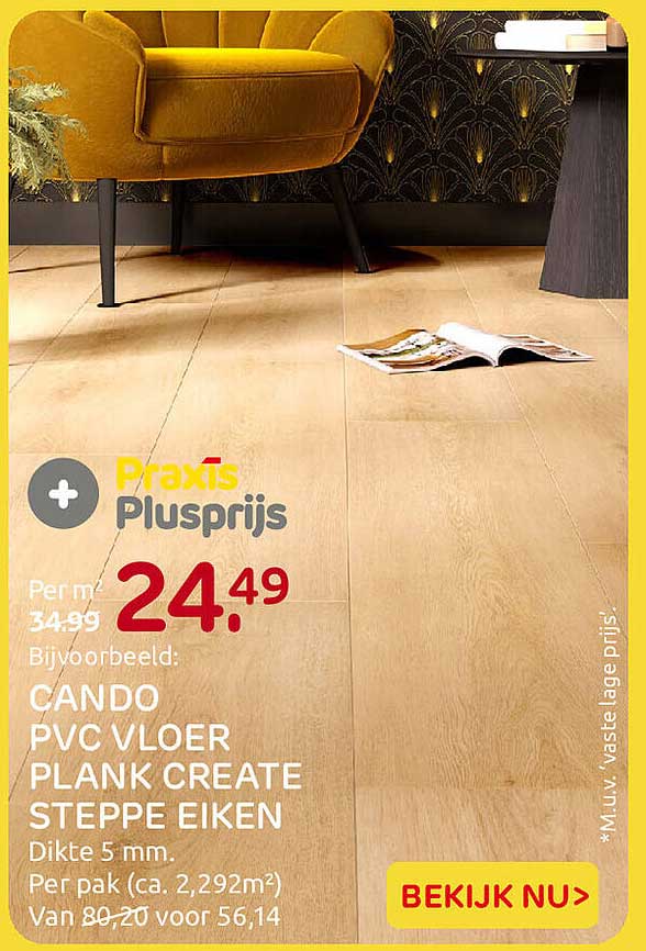 CANDO PVC VLOER PLANK CREATE STEPPE EIKEN