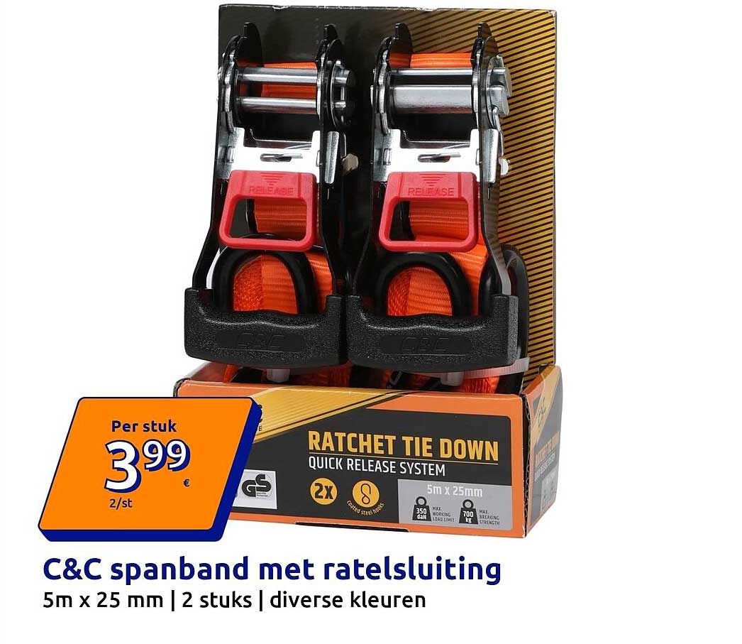 C&C spanband met ratelsluiting