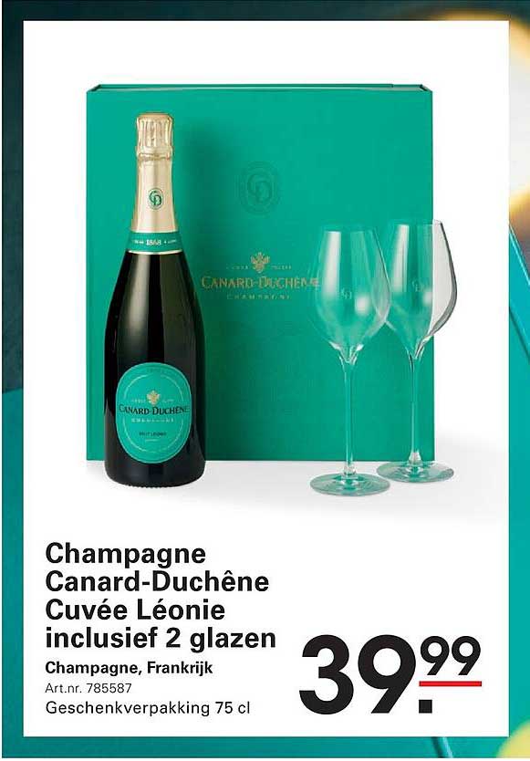 Champagne Canard-Duchêne Cuvée Léonie inclusief 2 glazen