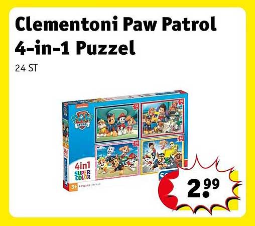 Clementoni Paw Patrol 4-in-1 Puzzel