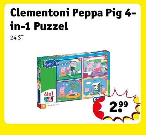 Clementoni Peppa Pig 4-in-1 Puzzel