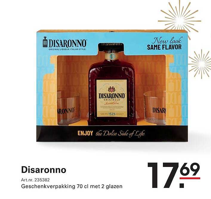 Disaronno Geschenkverpakking 70 cl met 2 glazen