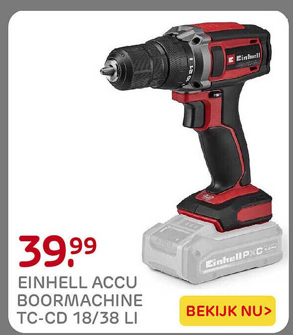 EINHELL ACCU BOORMACHINE TC-CD 18/38 LI