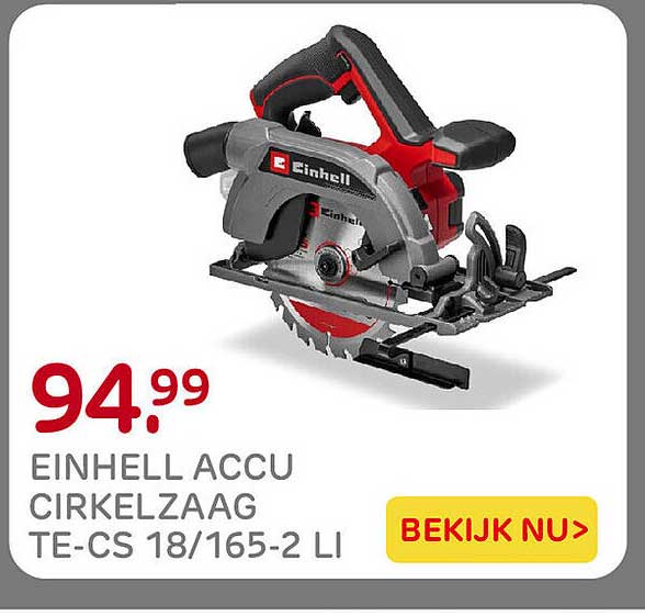 EINHELL ACCU CIRKELZAAG TE-CS 18/165-2 LI