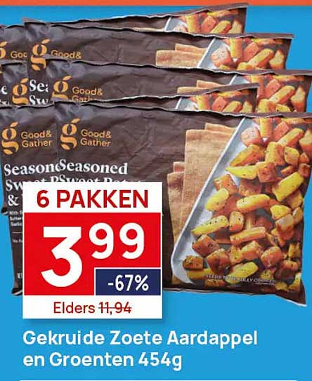 Gekruide Zoete Aardappel en Groenten 454g 6 pakken