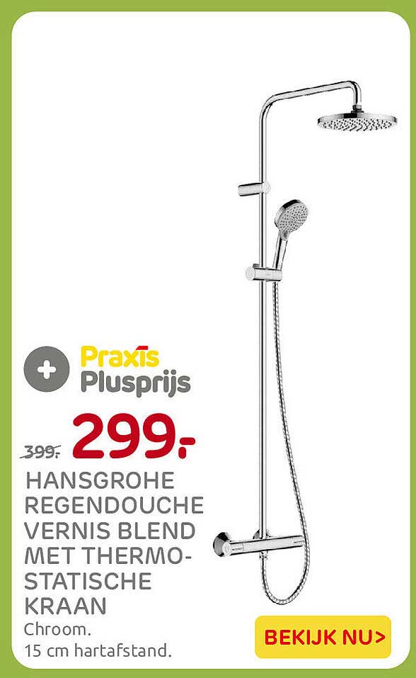 Hansgrohe regendouche Vernis Blend met thermostatische kraan
