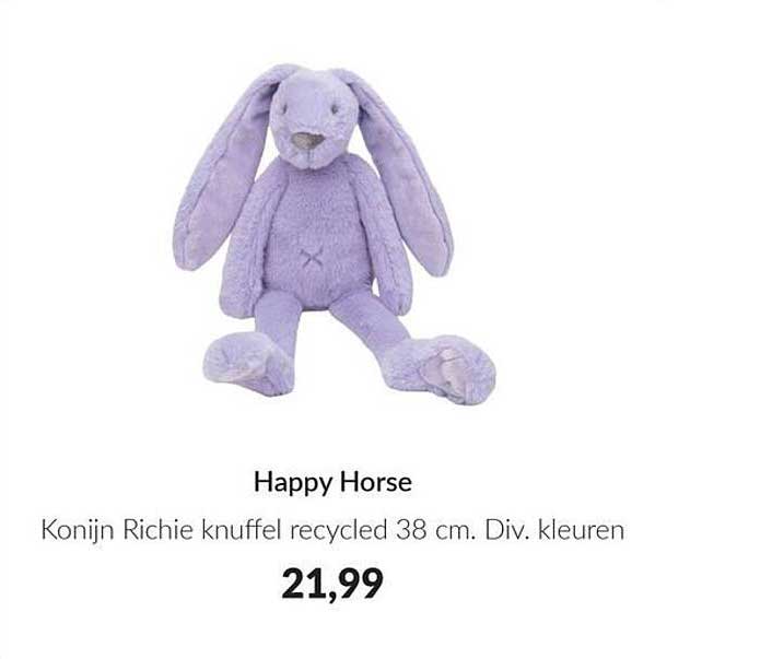 Happy Horse Konijn Richie knuffel recycled 38 cm. Div. kleuren