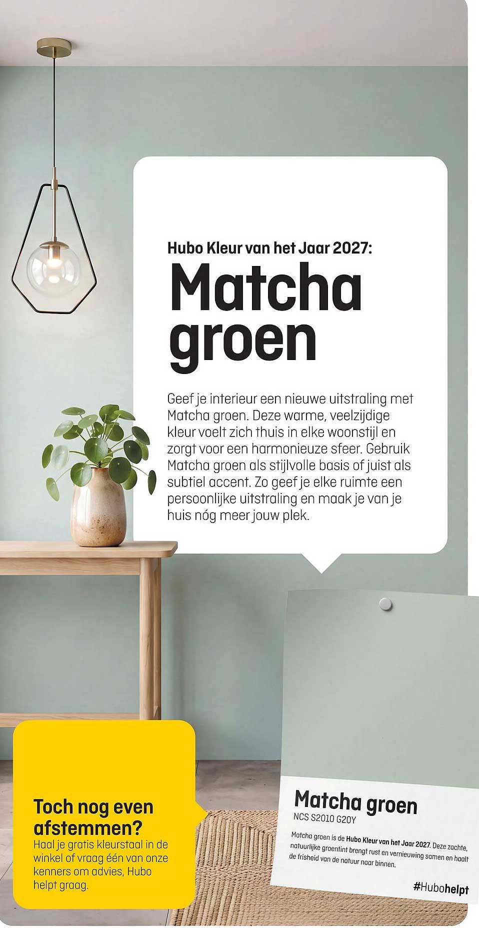 Hubo Kleur van het Jaar 2027: Matcha groen