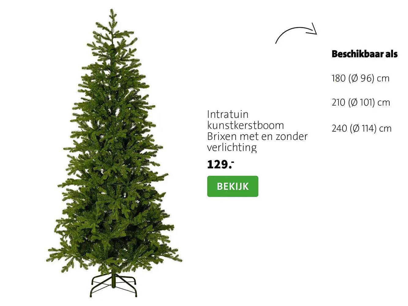 Intratuin kunstkerstboom Brixen met en zonder verlichting