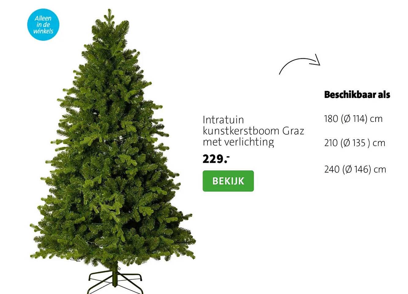 Intratuin kunstkerstboom Graz met verlichting
