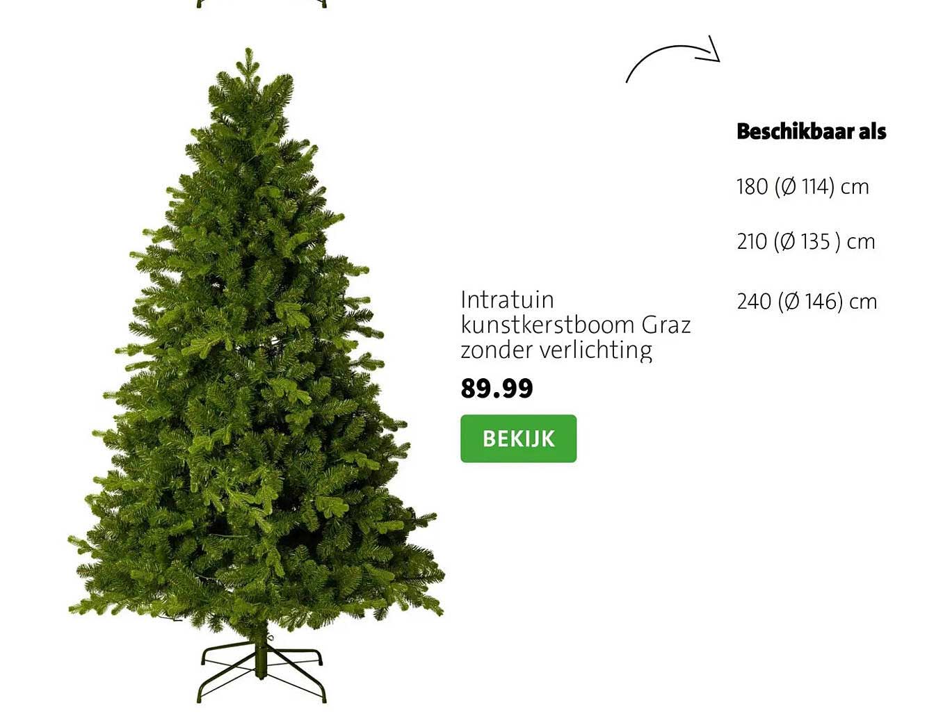 Intratuin kunstkerstboom Graz zonder verlichting