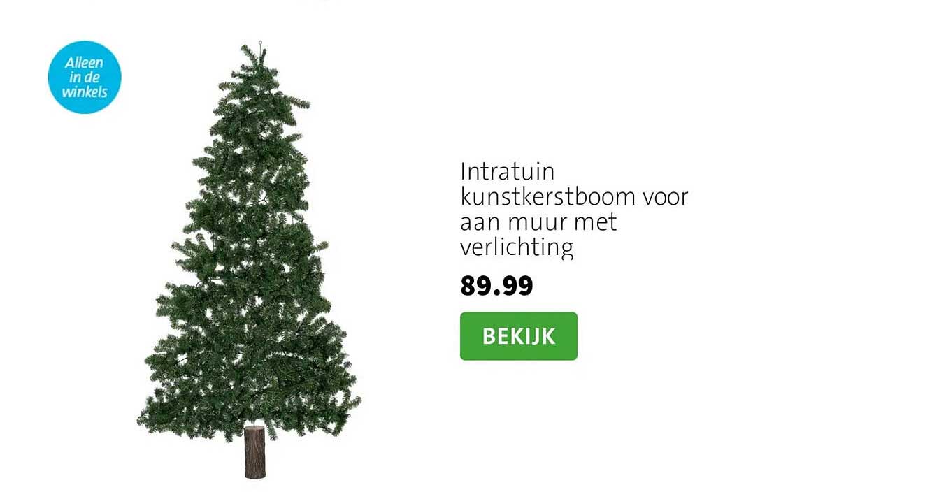 Intratuin kunstkerstboom voor aan muur met verlichting