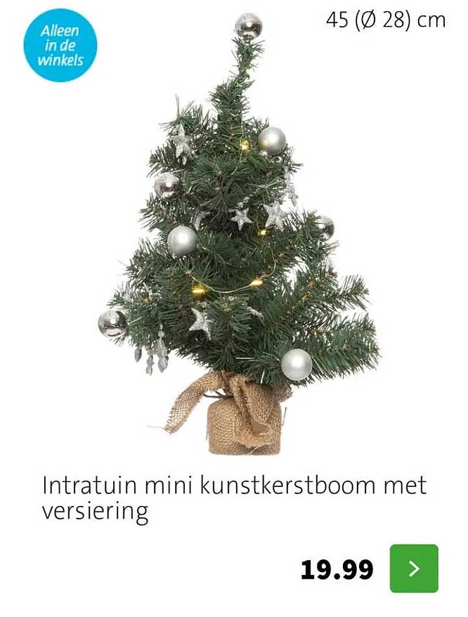 Intratuin mini kunstkerstboom met versiering