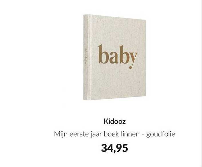 Kiddoz Mijn eerste jaar boek linnen - goudfolie