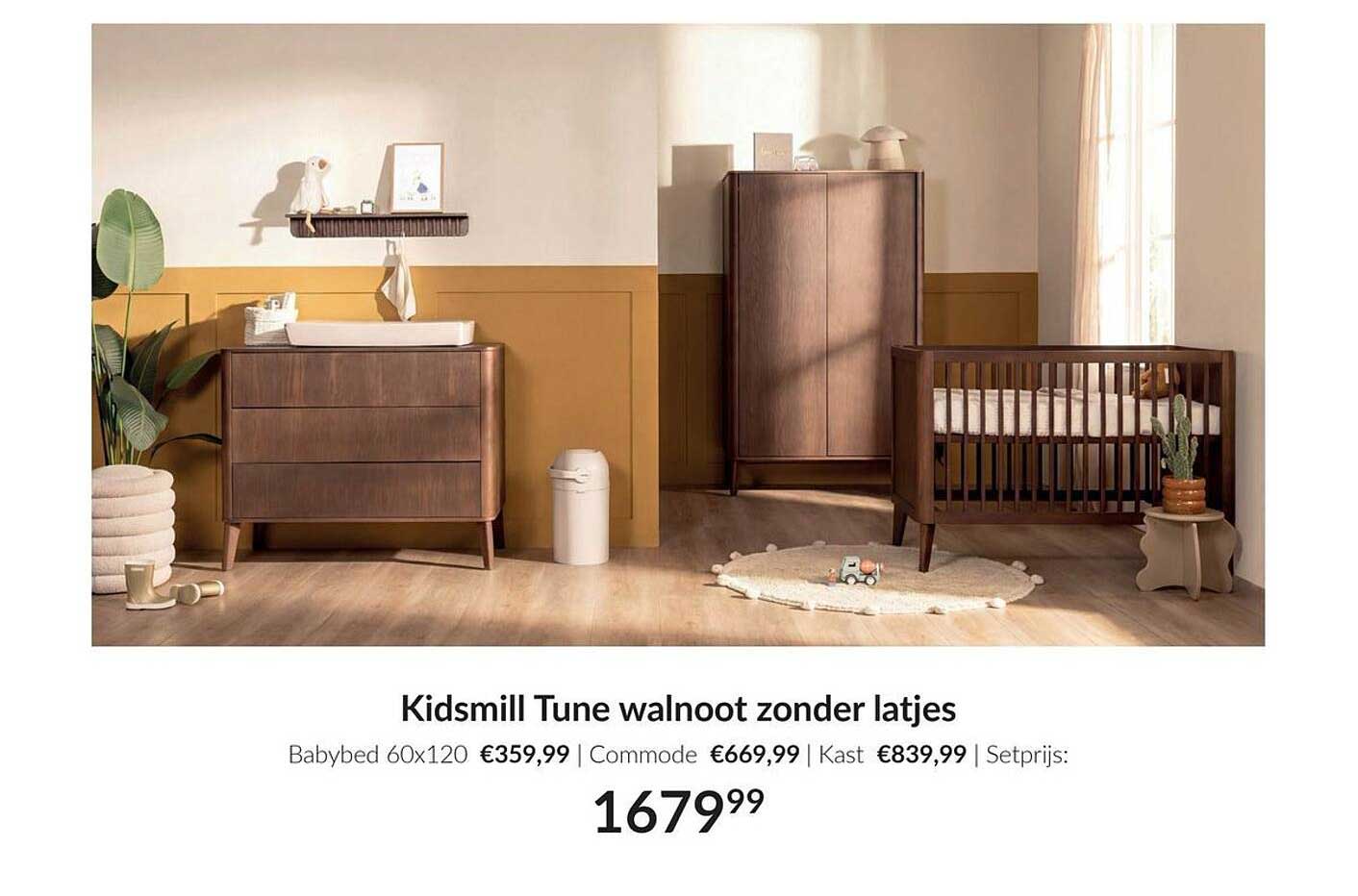 Kidsmill Tune walnoot zonder latjes