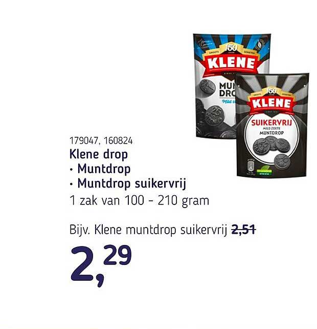Klene drop • Muntdrop • Muntdrop suikervrij