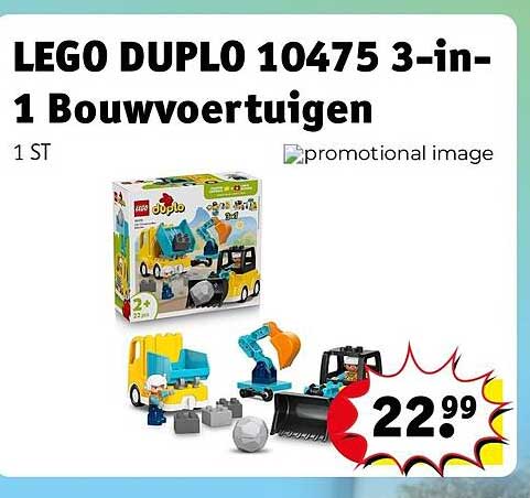 LEGO DUPLO 10475 3-in-1 Bouwvoertuigen