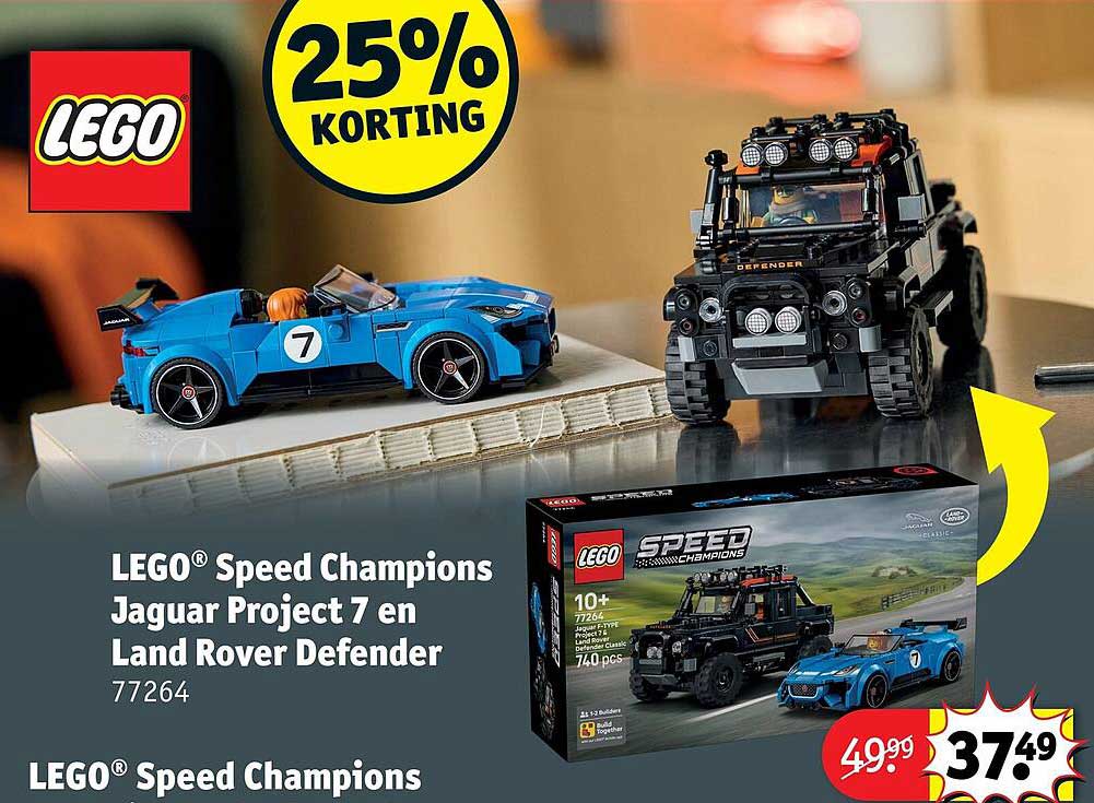 LEGO® Speed Champions Jaguar Project 7 en Land Rover Defender 77264 25% korting