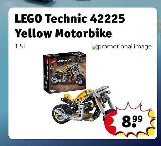 LEGO Technic 42225 Yellow Motorbike
