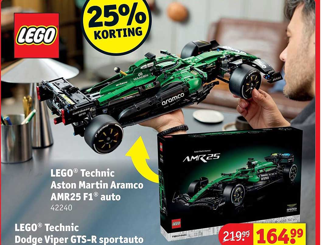 LEGO® Technic Aston Martin Aramco AMR25 F1® auto 42240 25% korting