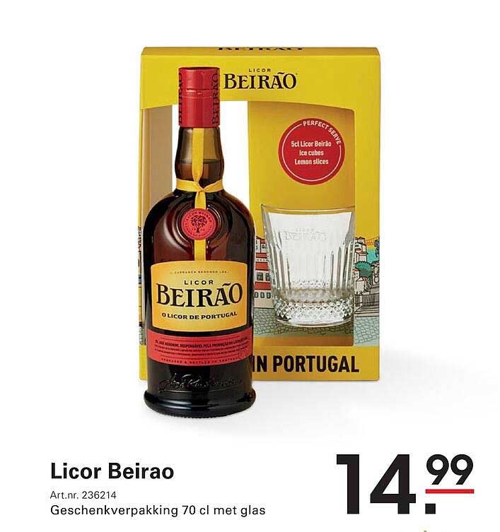 Licor Beirao Geschenkverpakking 70 cl met glas