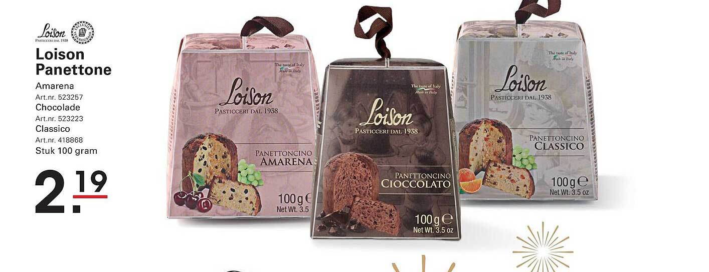 Loison Panettone Amarena Chocolade Classico Stuk 100 gram