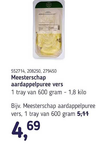 Meesterschap aardappelpuree vers