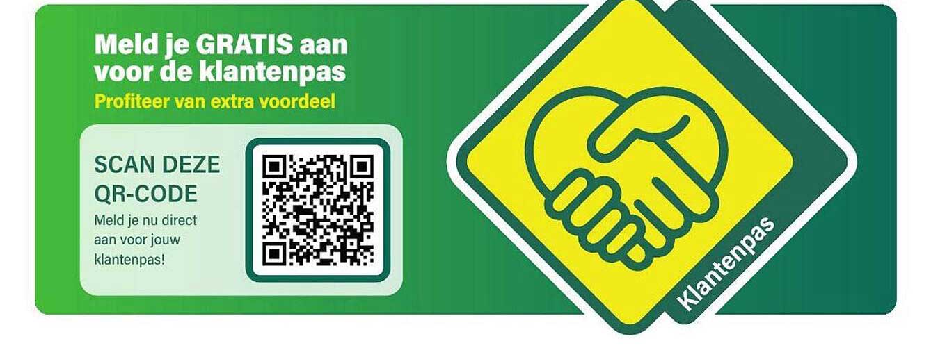 Meld je GRATIS aan voor de klantenpas