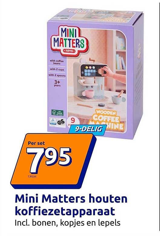 Mini Matters houten koffiezetapparaat
