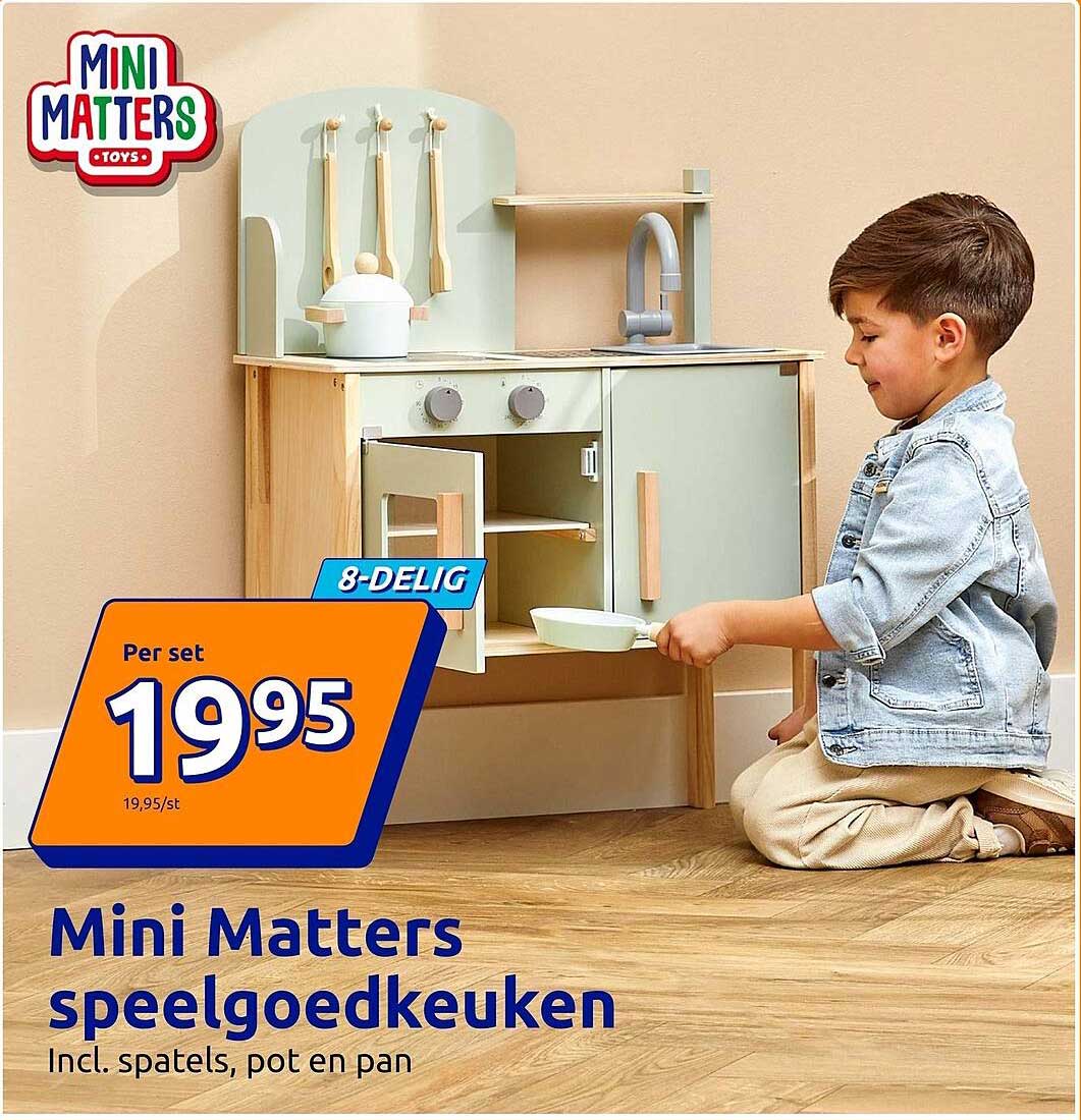 Mini Matters speelgoedkeuken Incl. spatels, pot en pan