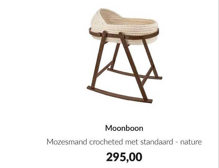 Moonboon Mozesmand crocheted met standaard - nature