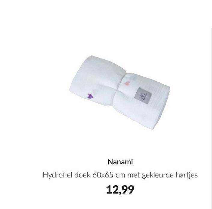 Nanami Hydrofiel doek 60x65 cm met gekleurde hartjes