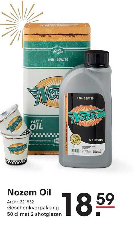 Nozem Oil Geschenkverpakking 50 cl met 2 shotglazen