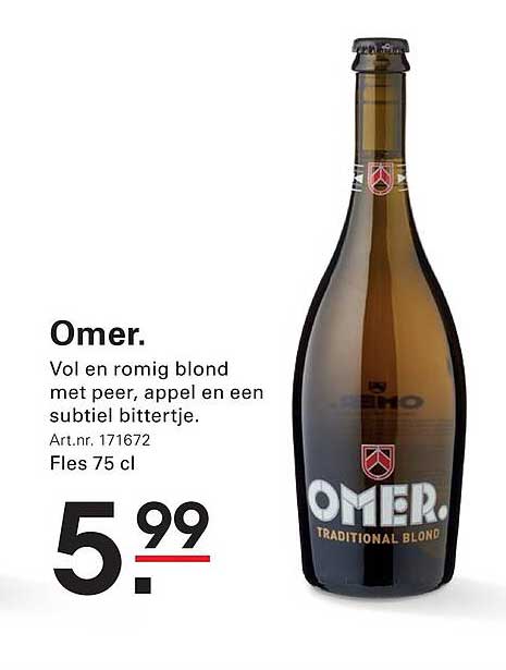 Omer. Vol en romig blond met peer, appel en een subtiel bittertje.