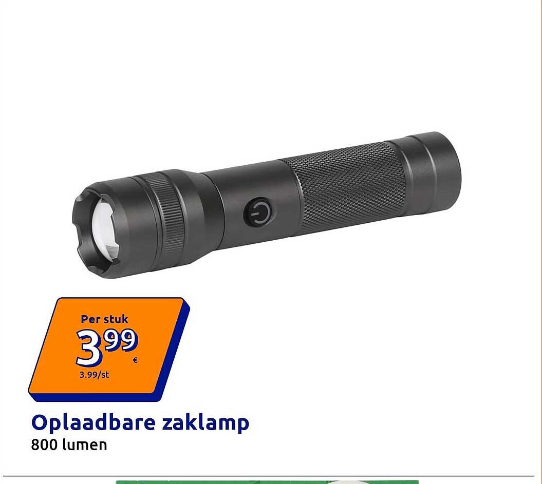 Oplaadbare zaklamp 800 lumen