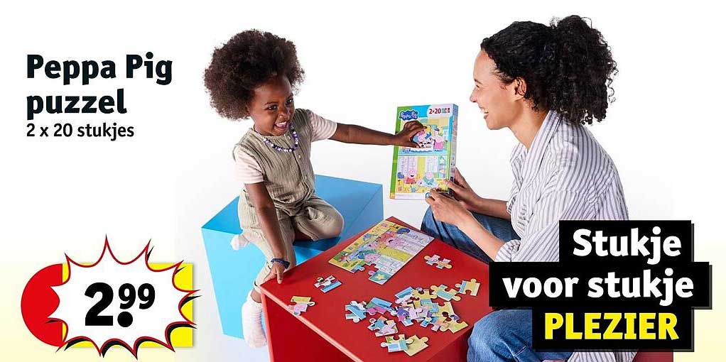 Peppa Pig puzzel 2 x 20 stukjes Stukje voor stukje PLEZIER