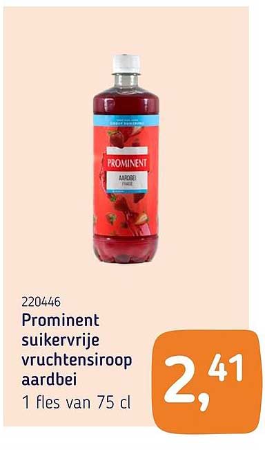 Prominent suikervrije vruchtenstroop aardbei